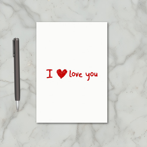 Red Handwritten Valentines Day Love Card