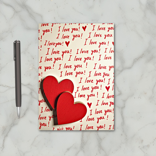 Red Handwritten Valentines Love Card