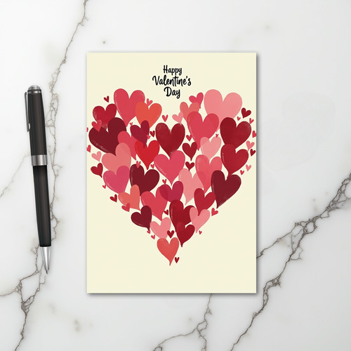 Red Happy Valentines Day Card