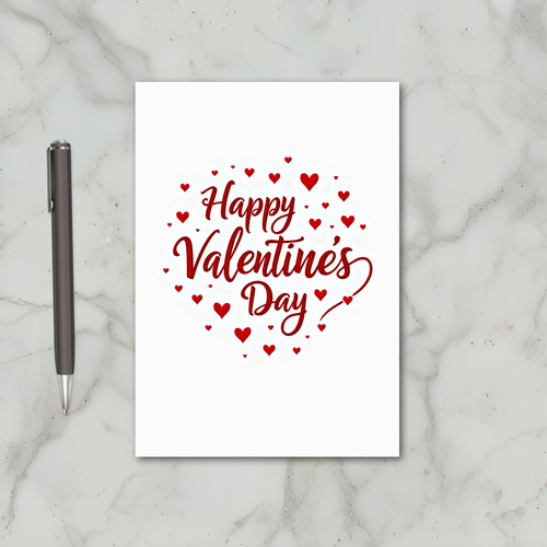 Red Happy Valentines Day Script Card