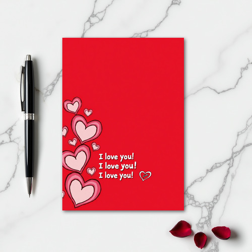 Red Heart Cascade Love You Card