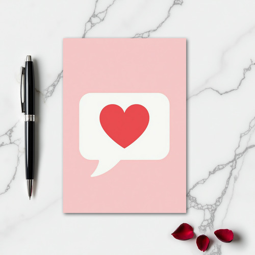 Red Heart Faux Gold Foil Look Card