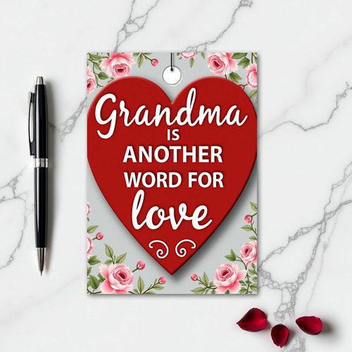 Red Heart Grandma Love Card