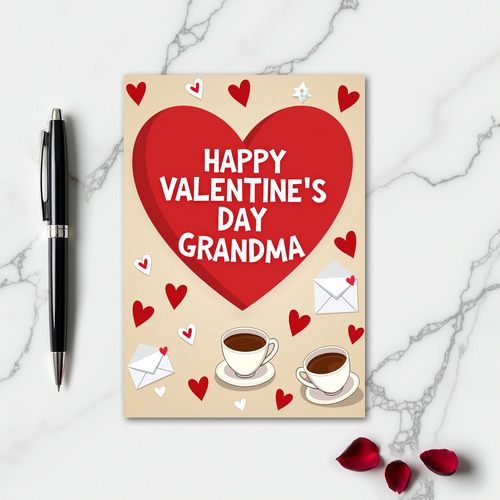 Red Heart Grandma Valentine Card