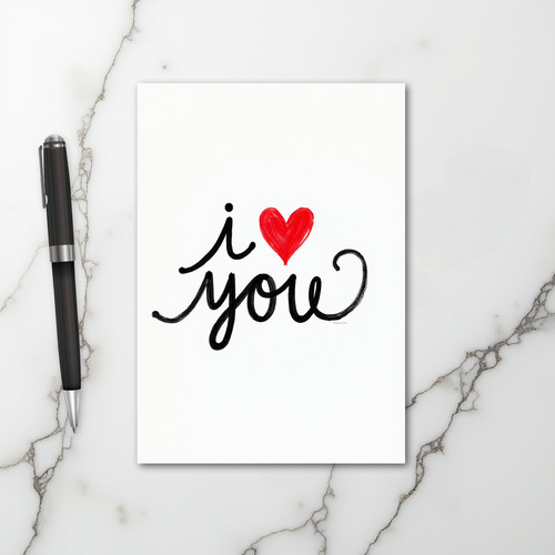 Red Heart I Love You Greeting Card