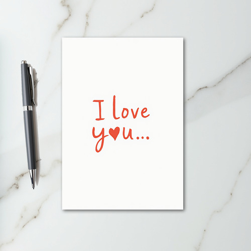 Red Heart I Love You Valentine Card