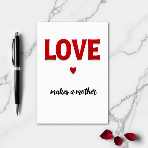 Red Heart Love Mother Card
