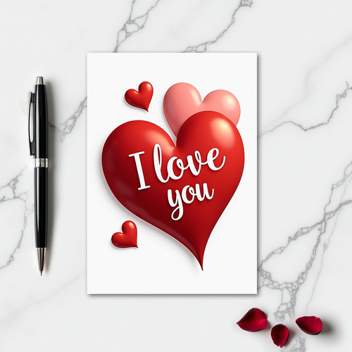 Red Heart Love You Greeting Card