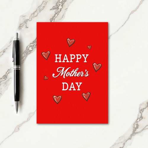 Red Heart Mothers Day Card