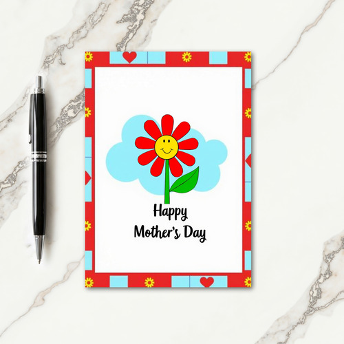 Red Heart Mothers Day Design Card