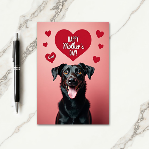 Red Heart Mothers Day Dog Card