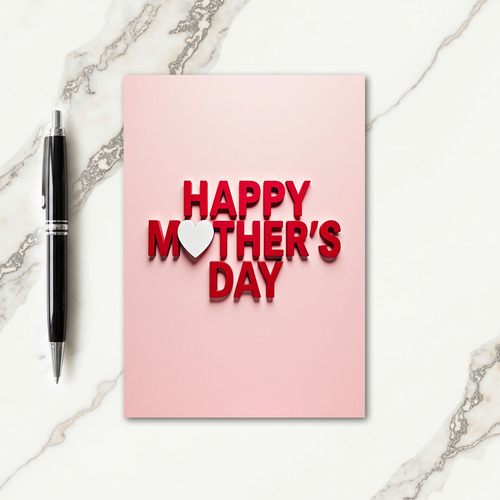 Red Heart Mothers Day Faux Foil Card
