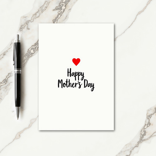 Red Heart Mothers Day Message Card