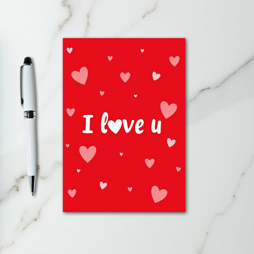 Red Heart Pattern Love You Smooth Card
