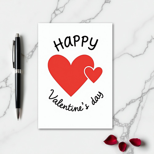 Red Heart Pattern Valentines Day Card
