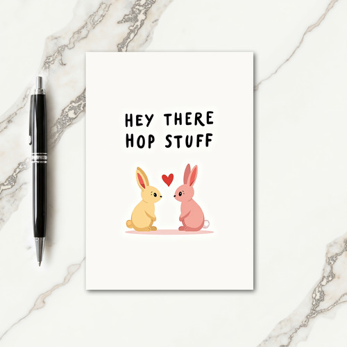 Red Heart Rabbits Love Card
