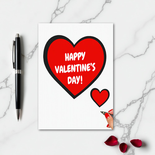 Red Heart Sketch Valentine Card