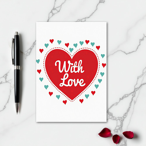 Red Heart With Love Card