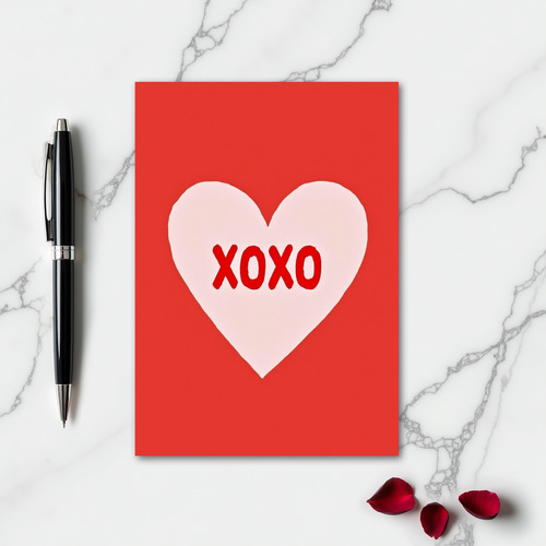 Red Heart Xoxo Love Card