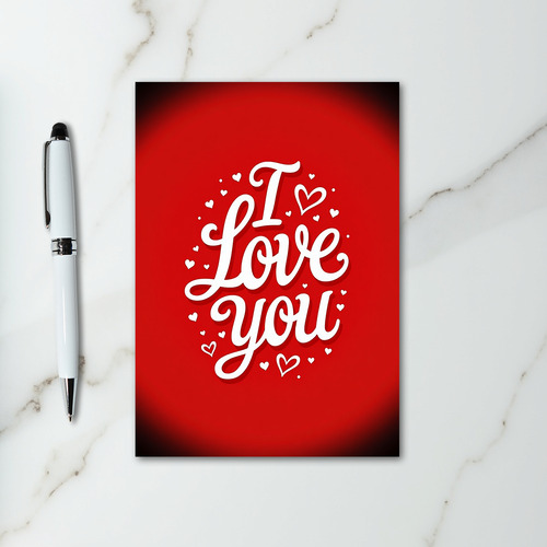 Red Hearts I Love You Raised Card