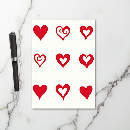 Red Hearts Love Pattern Card
