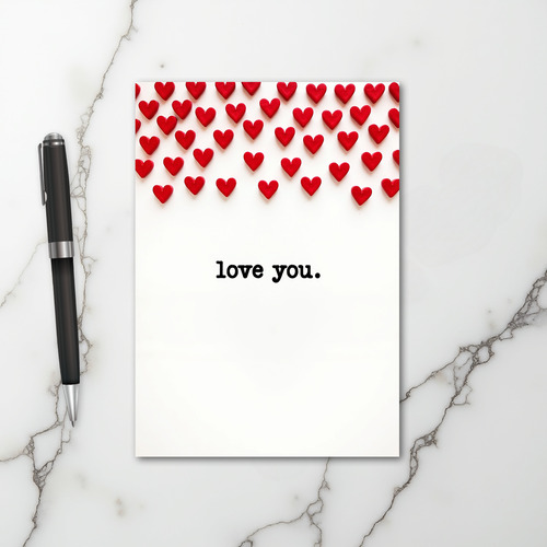 Red Hearts Love You Card