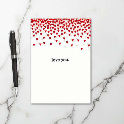 Red Hearts Love You Greeting Card
