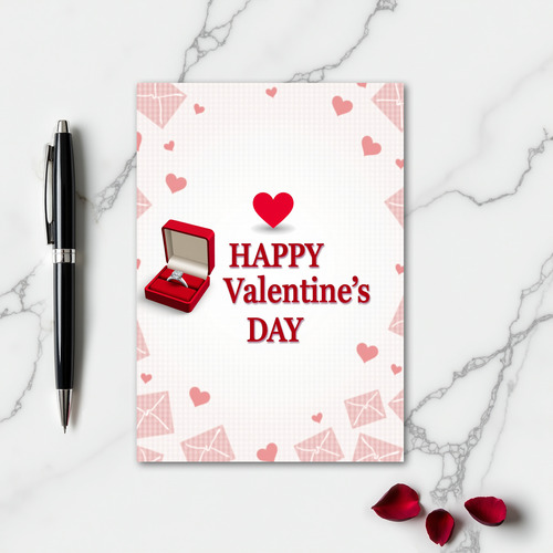 Red Hearts Pattern Valentine Card