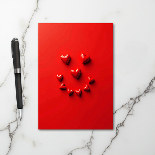 Red Hearts Smile Love Card