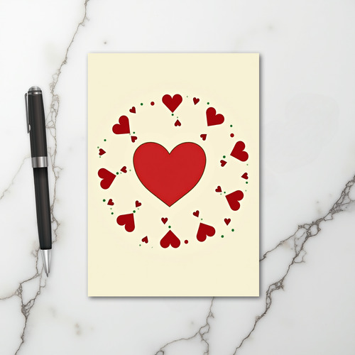 Red Hearts Valentine Card