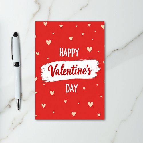 Red Hearts Valentine Day Card