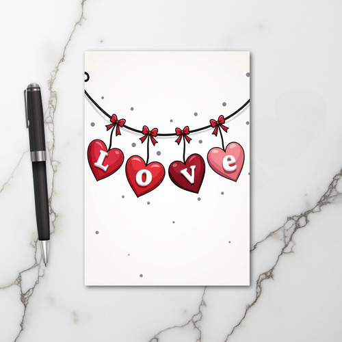 Red Hearts Valentine Love Card
