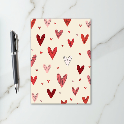 Red Hearts Valentines Day Card For Her