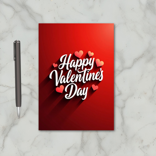 Red Hearts Valentines Greeting Card