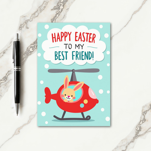 Red Helicopter Friend Easter Card