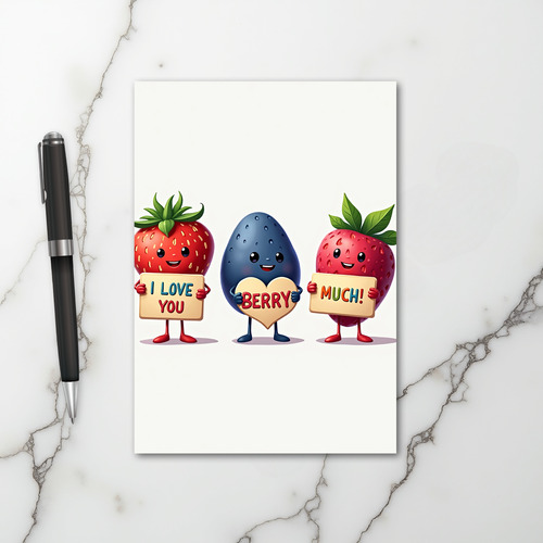 Red I Love You Berry Much Card