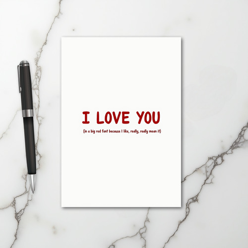 Red I Love You Romantic Card