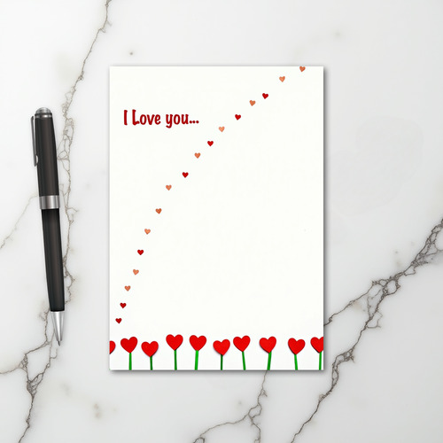 Red I Love You Valentines Day Card