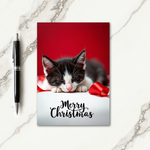 Red Kitten Slumber Card