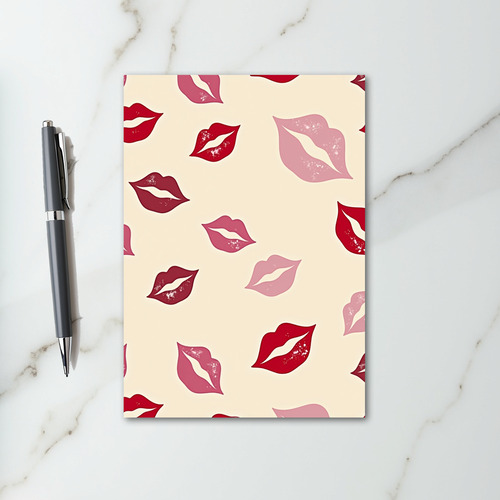 Red Lips Kisses Love Card