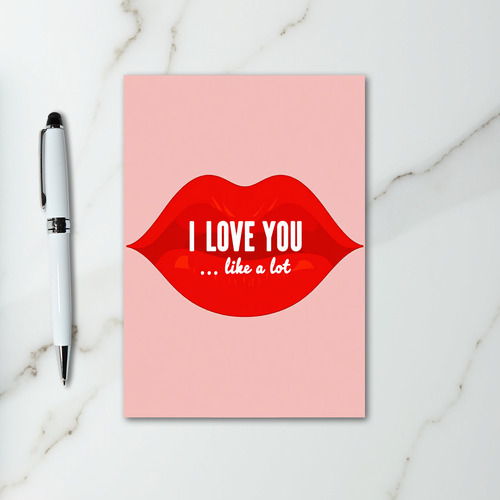 Red Lips Love You Card