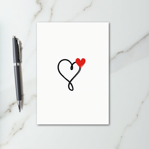 Red Love Heart Art Card