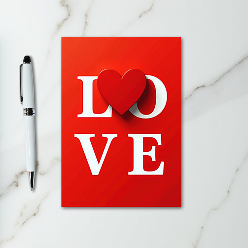 Red Love Heart Card