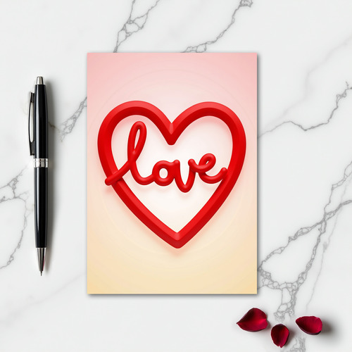 Red Love Heart Message Card