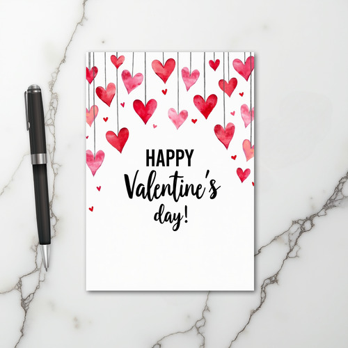 Red Love Heart Valentines Day Card