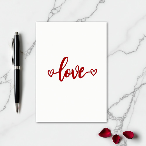 Red Love Hearts Pattern Card