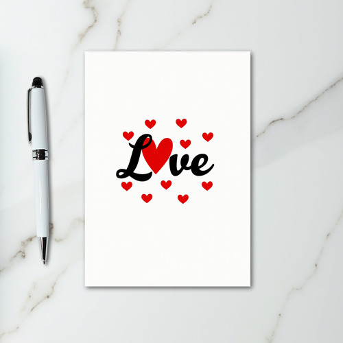 Red Love Hearts Valentine Card