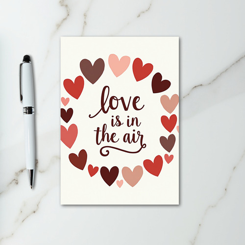 Red Love Is In The Air Hearts Card