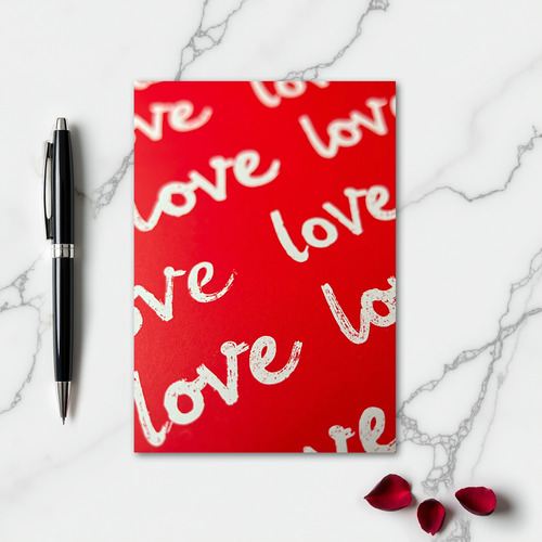 Red Love Repeated Word Card