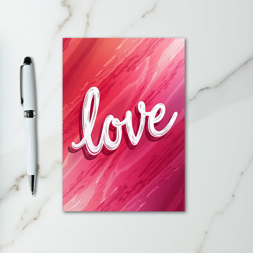 Red Love Script Valentines Day Card